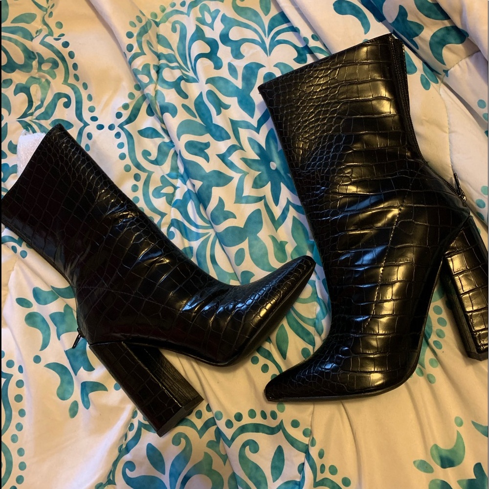 Snake Skin Calf Booties